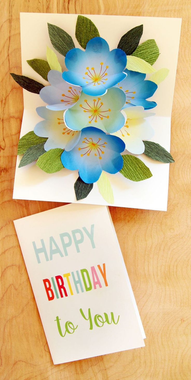 Free Printable Happy Birthday Card With Pop Up Bouquet in Free Printable Pop Up Birthday Card Templates
