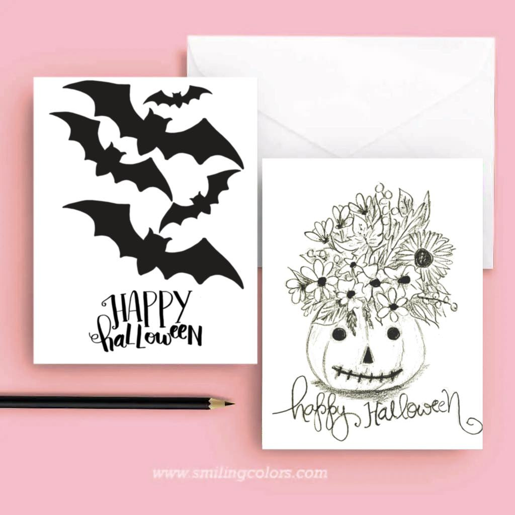 Free Printable Happy Halloween Cards - Smiling Colors pertaining to Free Printable Halloween Cards