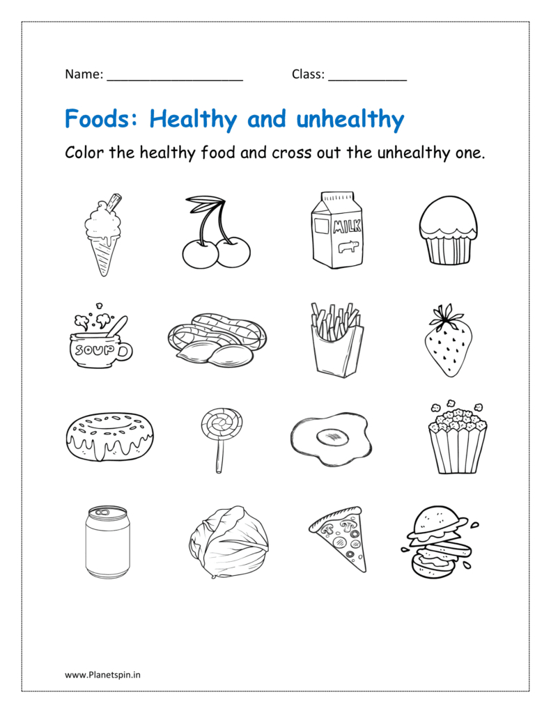Free Printable Healthy Food Worksheets | Planetspin.in with regard to Free Printable Healthy Eating Worksheets