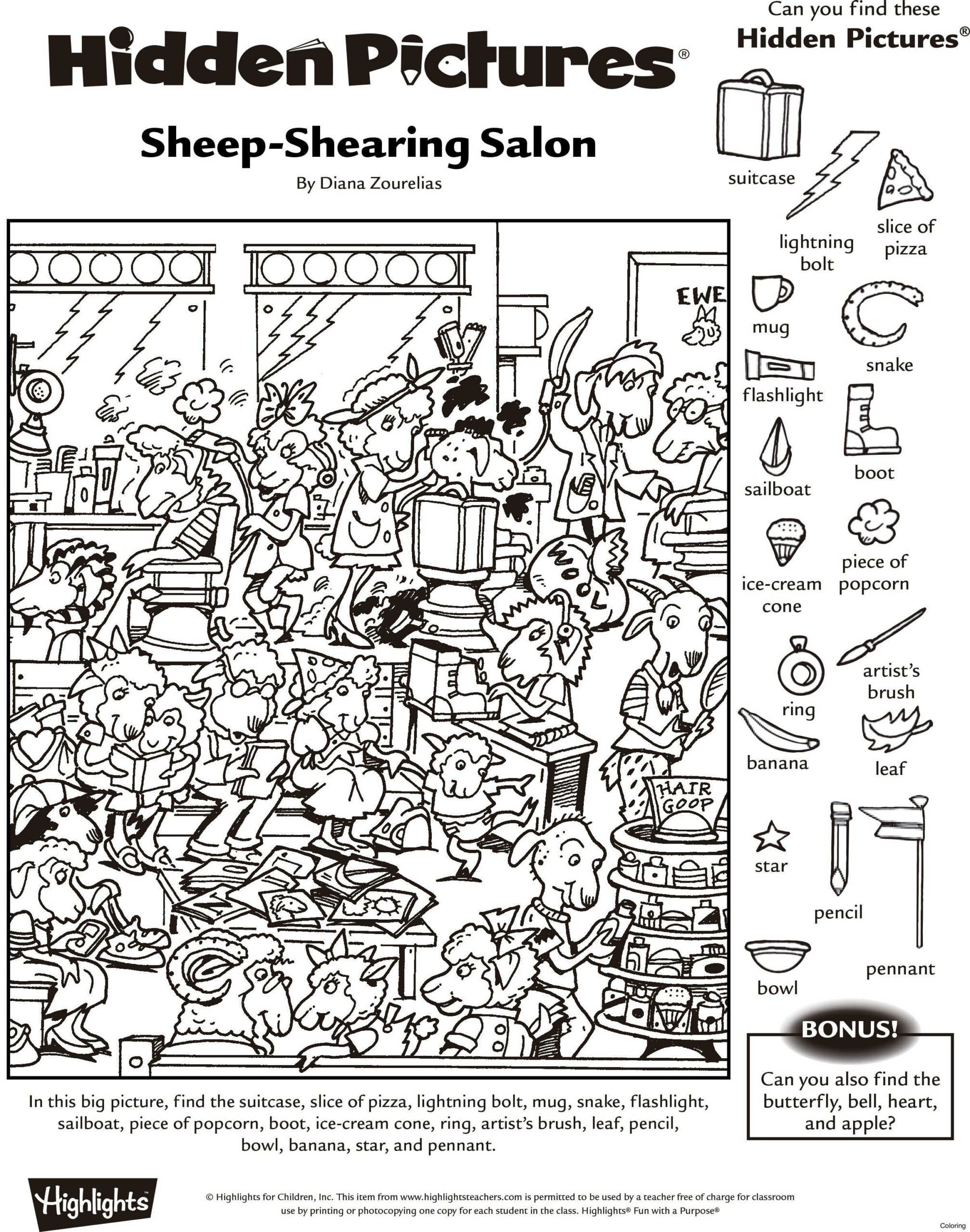 Free, Printable Hidden Picture Puzzles For Kids - Worksheets Library with Free Printable Hidden Object Games