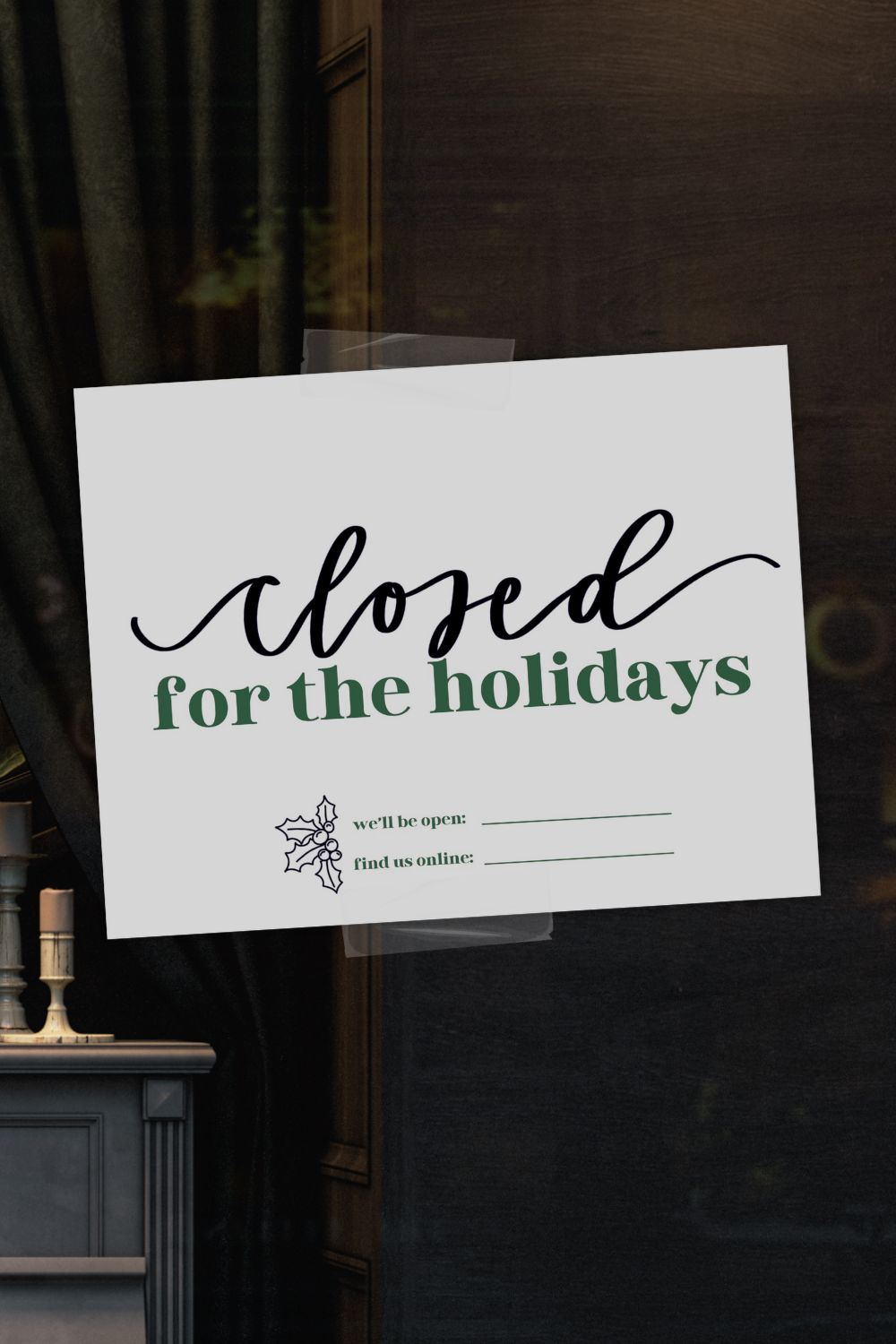 Free Printable Holiday Closed Signs (+ Christmas Version) - Hand in Free Printable Holiday Signs Closed