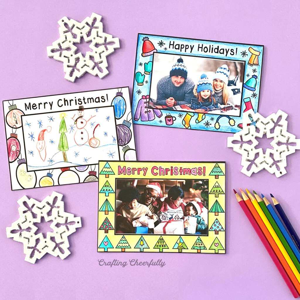 Free Printable Holiday Coloring Cards - Crafting Cheerfully intended for Make A Holiday Card For Free Printable