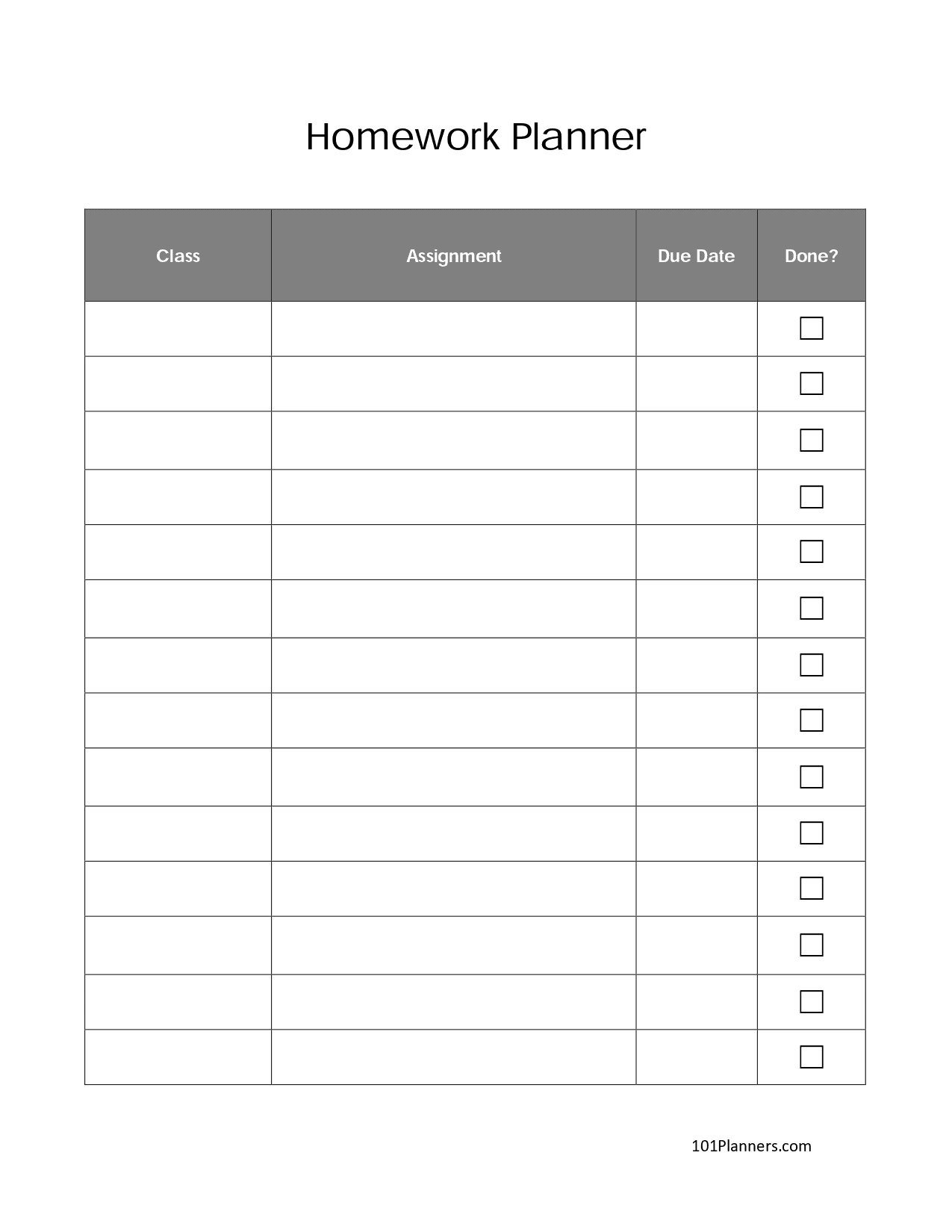 Free Printable Homework Planner Template | Pdf, Word, Excel Or Jpg with regard to Free Printable Homework Templates