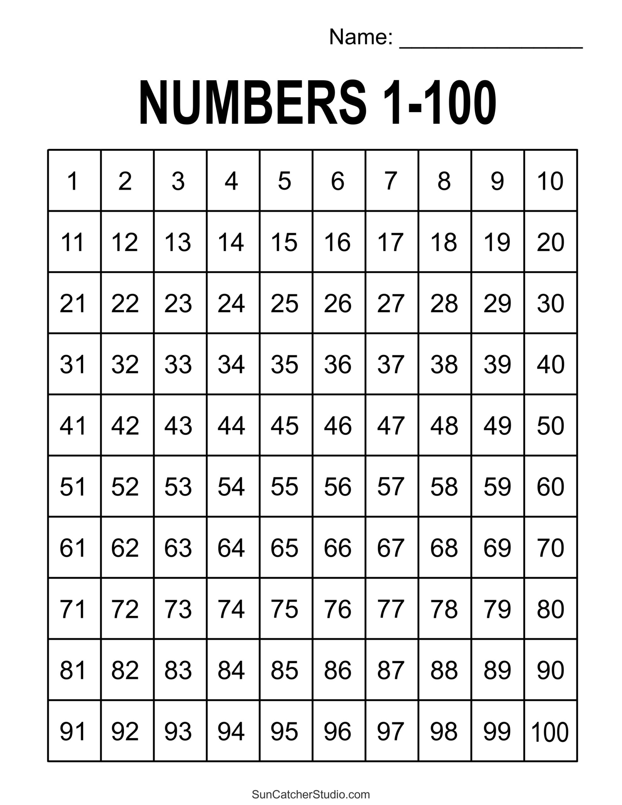 Free Printable Hundreds Charts (Numbers 1 To 100) – Free within Free Printable 100 Chart