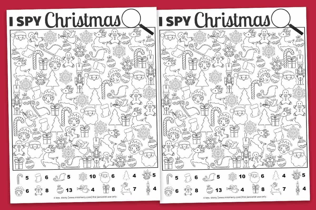 Free Printable I Spy Christmas Activity | Mrs. Merry - Worksheets regarding Free Printable Christmas Activities
