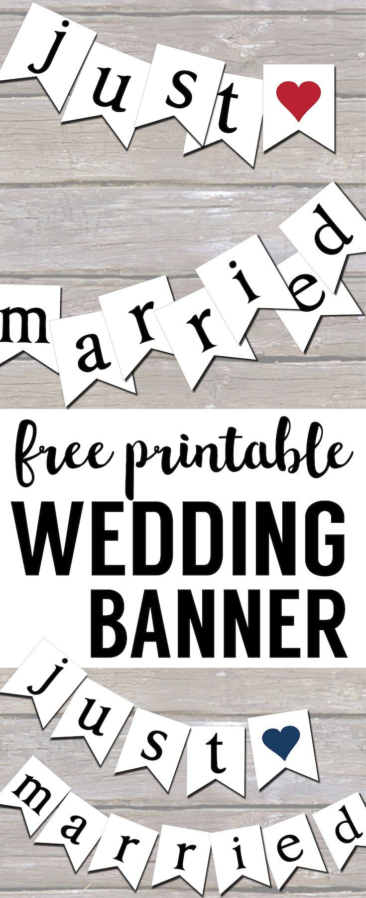 Free Printable Just Married Banner - Paper Trail Design throughout Just Married Free Printable