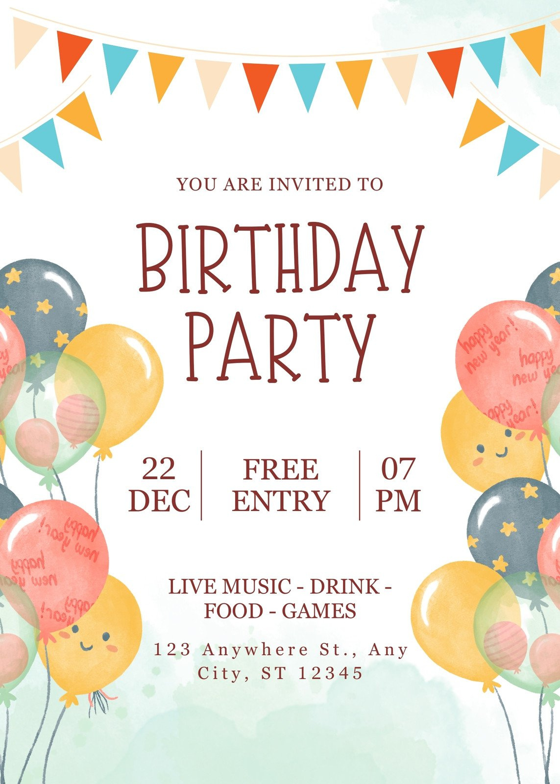 Free Printable Kids Birthday Invitation Templates | Canva for Free Printable Toddler Birthday Invitations