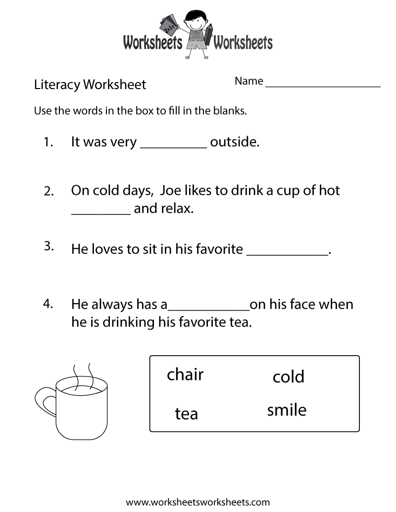 Free Printable Kindergarten Literacy Worksheet - Worksheets Library intended for Free Printable Ela Worksheets
