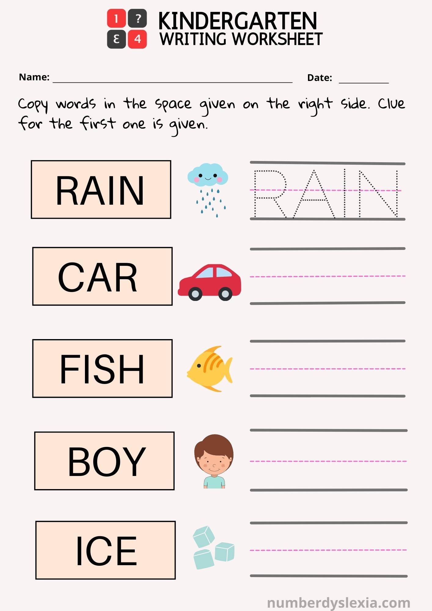 Free Printable Kindergarten Writing Worksheets [Pdf] - Number Dyslexia with regard to Free Printable Language Arts Worksheets For Kindergarten