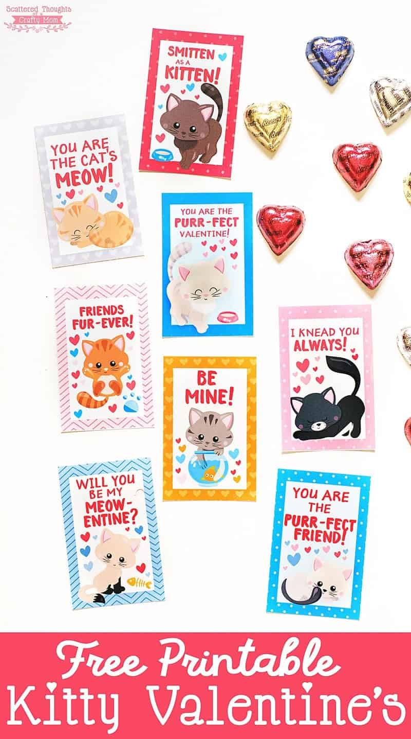 Free Printable Kitten Valentines - Scattered Thoughts Of A Crafty with Free Printable Cat Valentine Cards