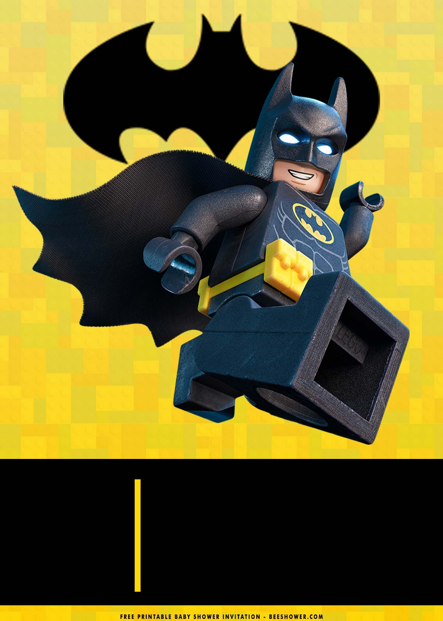 Free Printable) - Lego Batman Baby Shower Invitation Templates intended for Lego Batman Invitations Free Printable