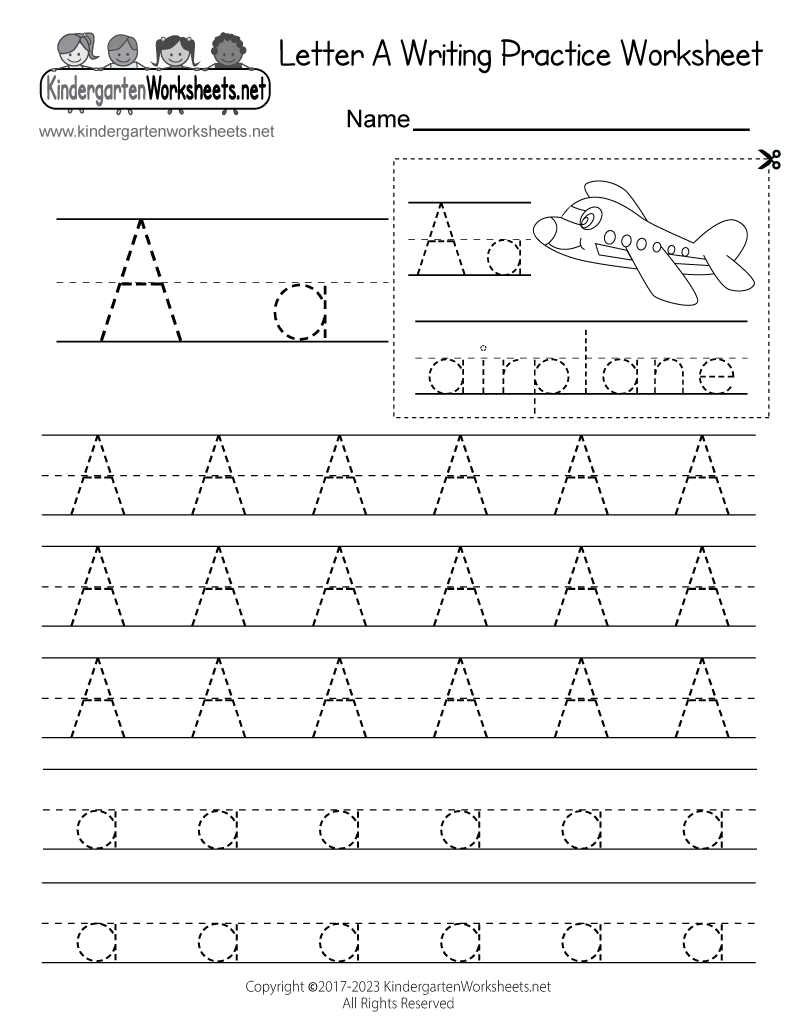 Free Printable Letter A Writing Practice Worksheet inside Free Printable Letter Writing Worksheets