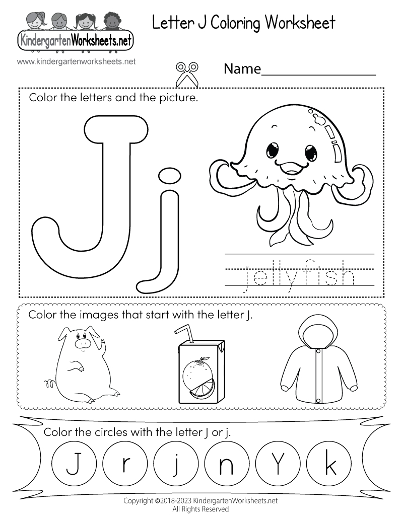 Free Printable Letter J Coloring Worksheet inside Free Printable Letter J