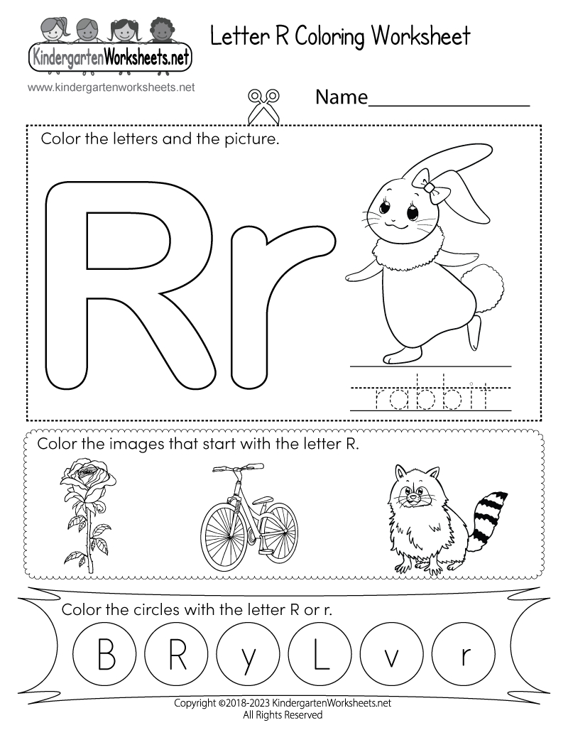 Free Printable Letter R Coloring Worksheet - Worksheets Library intended for Free Printable Preschool Worksheets For The Letter R