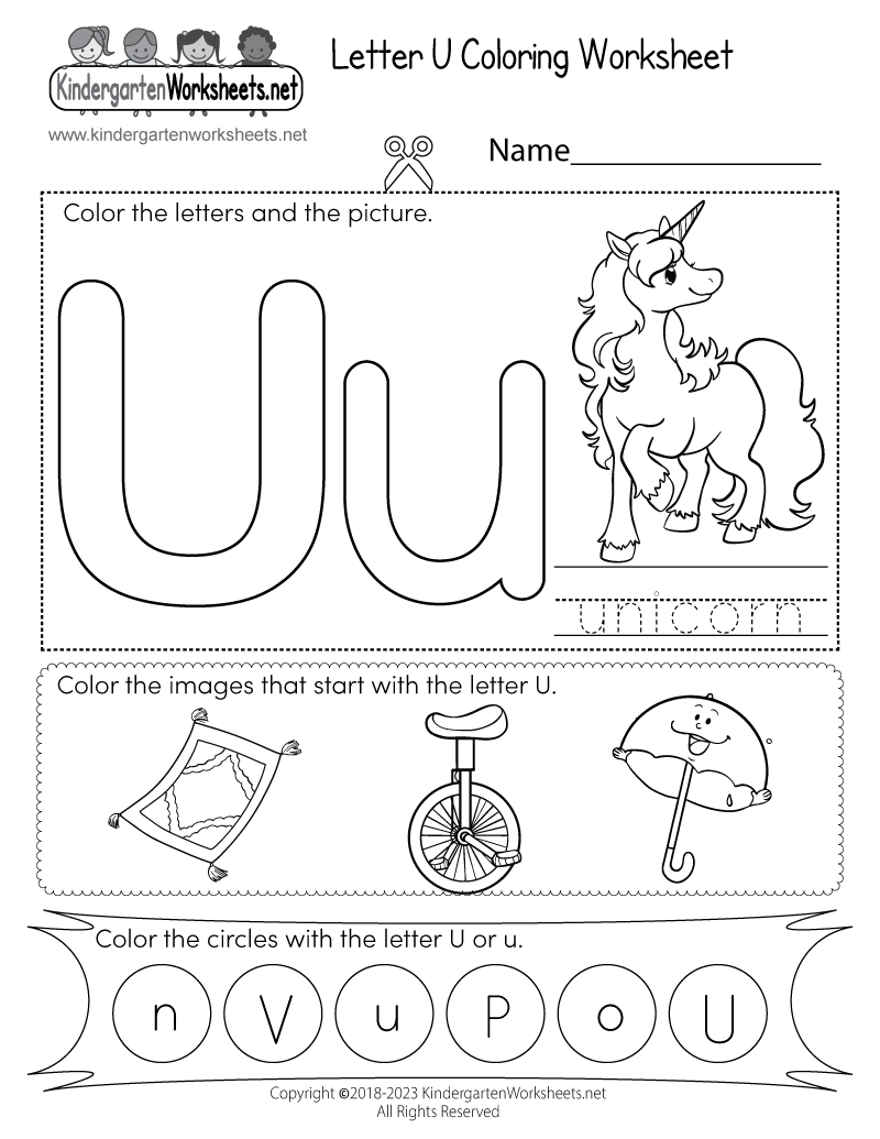 Free Printable Letter U Coloring Worksheet pertaining to Free Printable Letter U Coloring Pages