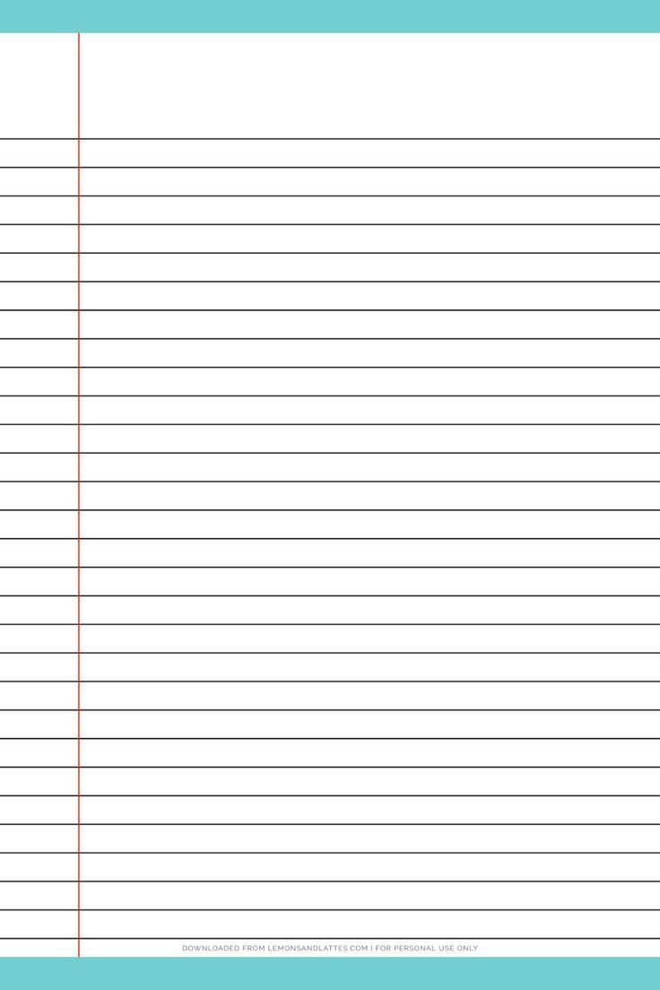 Free Printable Lined Notebook Paper for Free Printable Notebook Paper