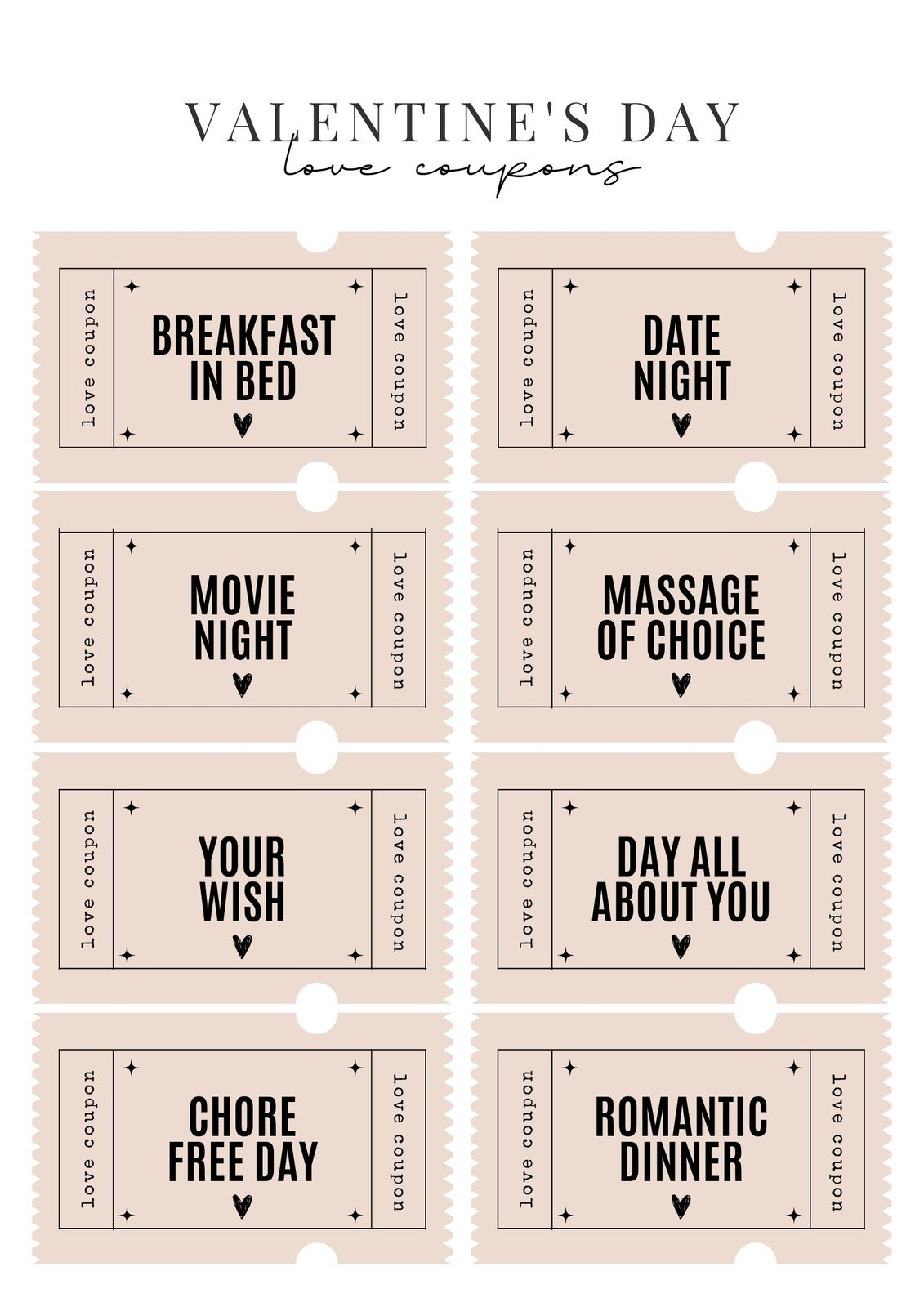Free Printable Love Coupon Templates | Canva - Worksheets Library within Free Printable Date Night Coupon
