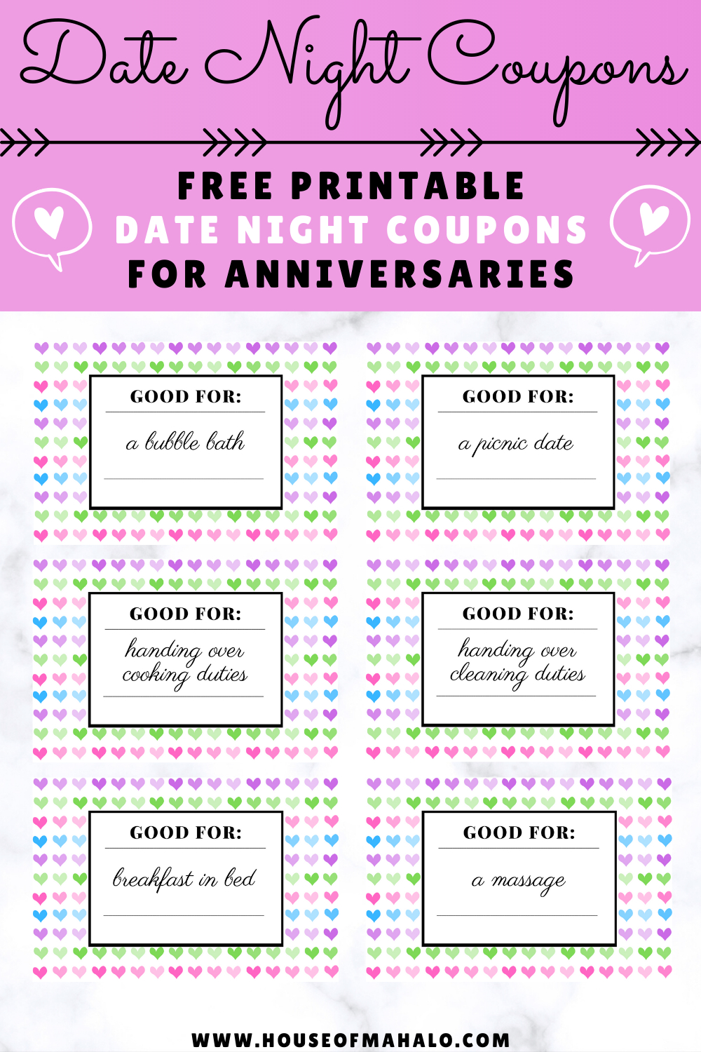 Free Printable Love Coupons & Date Night Coupons intended for Free Printable Date Night Coupon