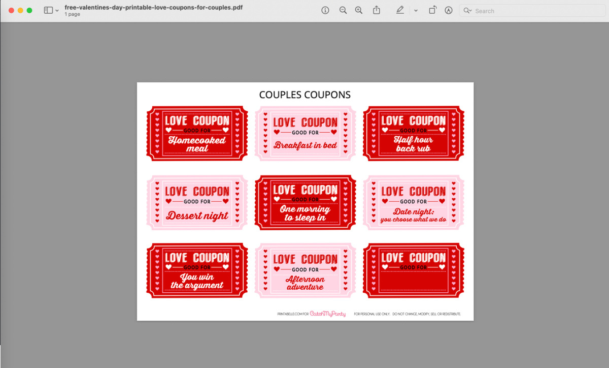 Free Printable Love Coupons regarding Free Printable Kinky Coupons For Him