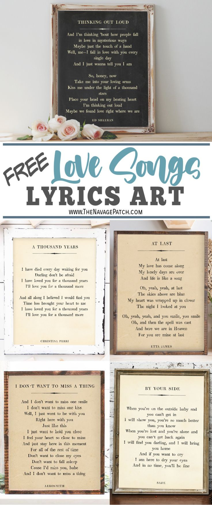Free Printable Love Song Lyrics Art in Free Printable Song Lyrics