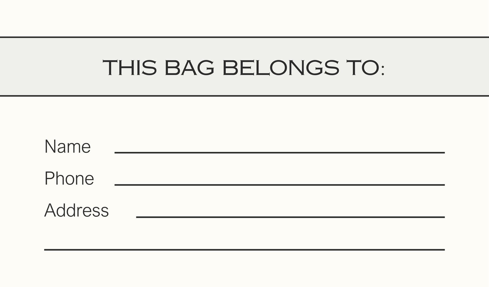 Free Printable Luggage Tag Templates [Pdf, Word] - Worksheets Library throughout Free Printable Luggage Tags