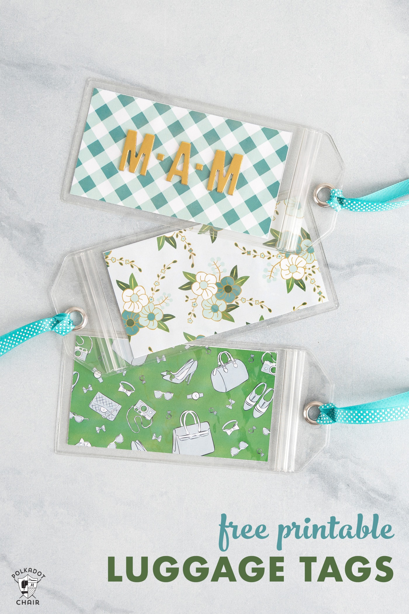 Free Printable Luggage Tags - The Polka Dot Chair pertaining to Free Printable Luggage Tags