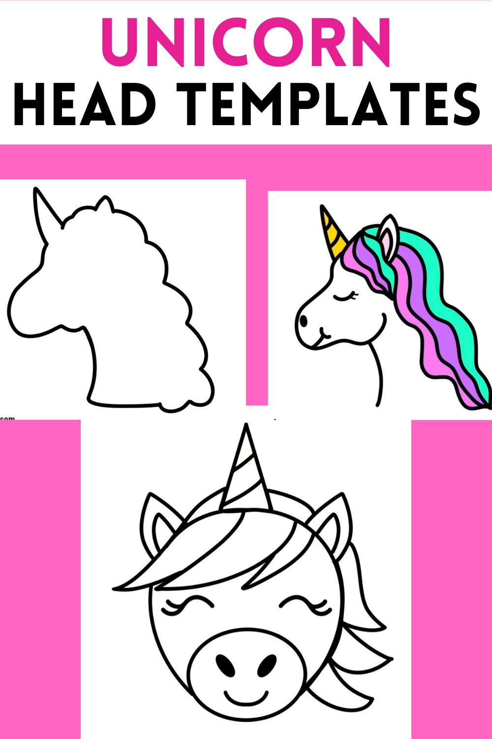 Free Printable Magical Unicorn Head Templates - with Free Printable Unicorn Template