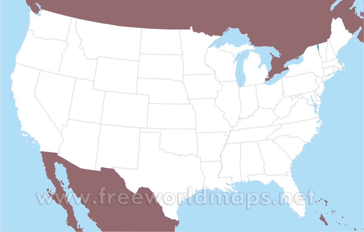 Free Printable Maps Of The United States in Free Printable Blank Map Of The United States Of America