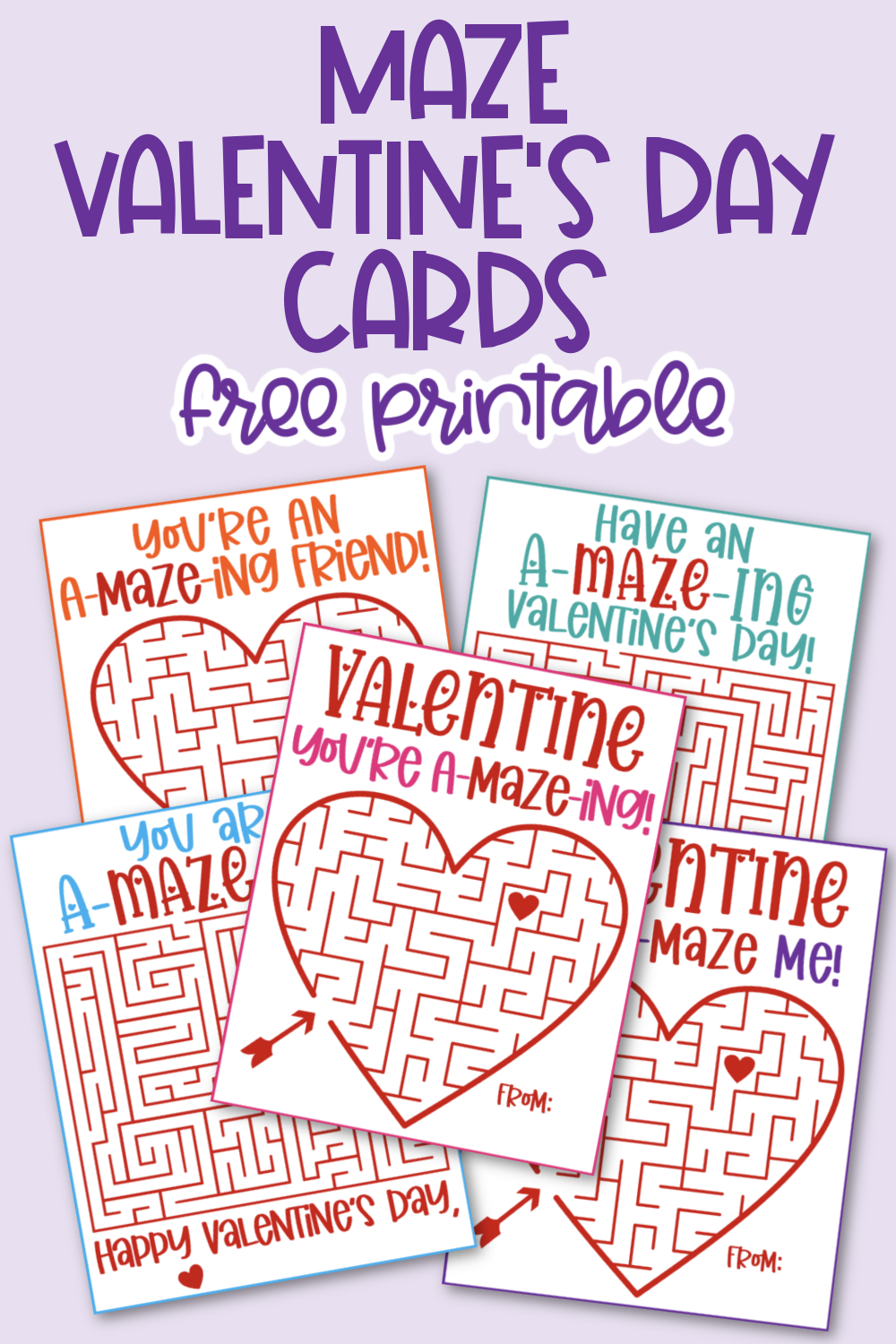 Free Printable Maze Valentine'S Day Cards - Kara Creates for Free Printable Valentines Day Cards For Parents
