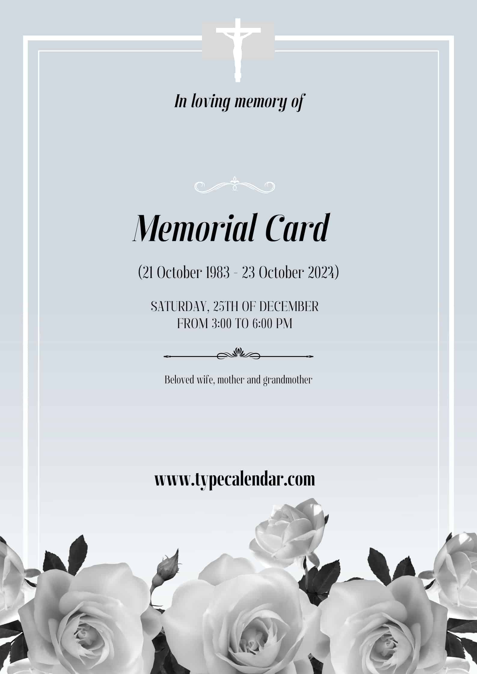 Free Printable Memorial Card Templates [Word] Front And Back within Free Printable Memorial Card Template