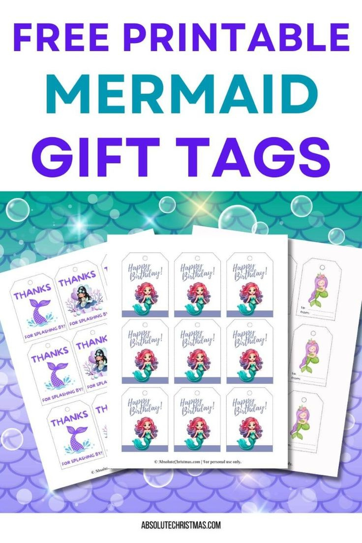 Free Printable Mermaid Gift Tags pertaining to Free Printable Mermaid Tags