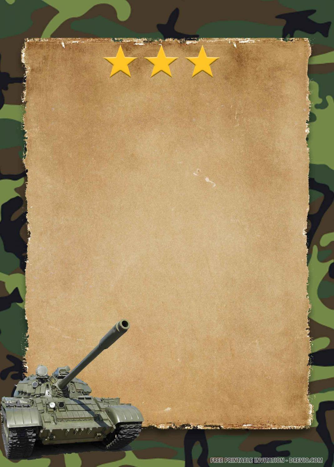 Free Printable) – Military Camouflage Birthday Invitation intended for Free Printable Camouflage Birthday Cards