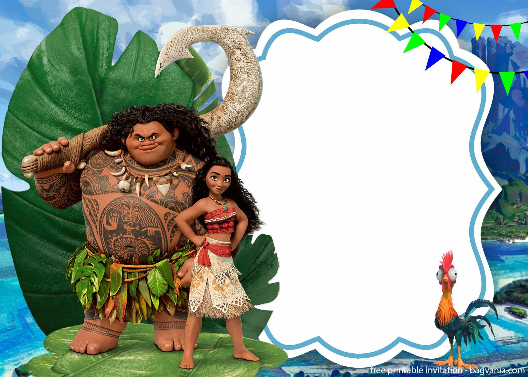 Free Printable Moana Birthday Invitation Template with regard to Free Printable Moana Birthday Cards