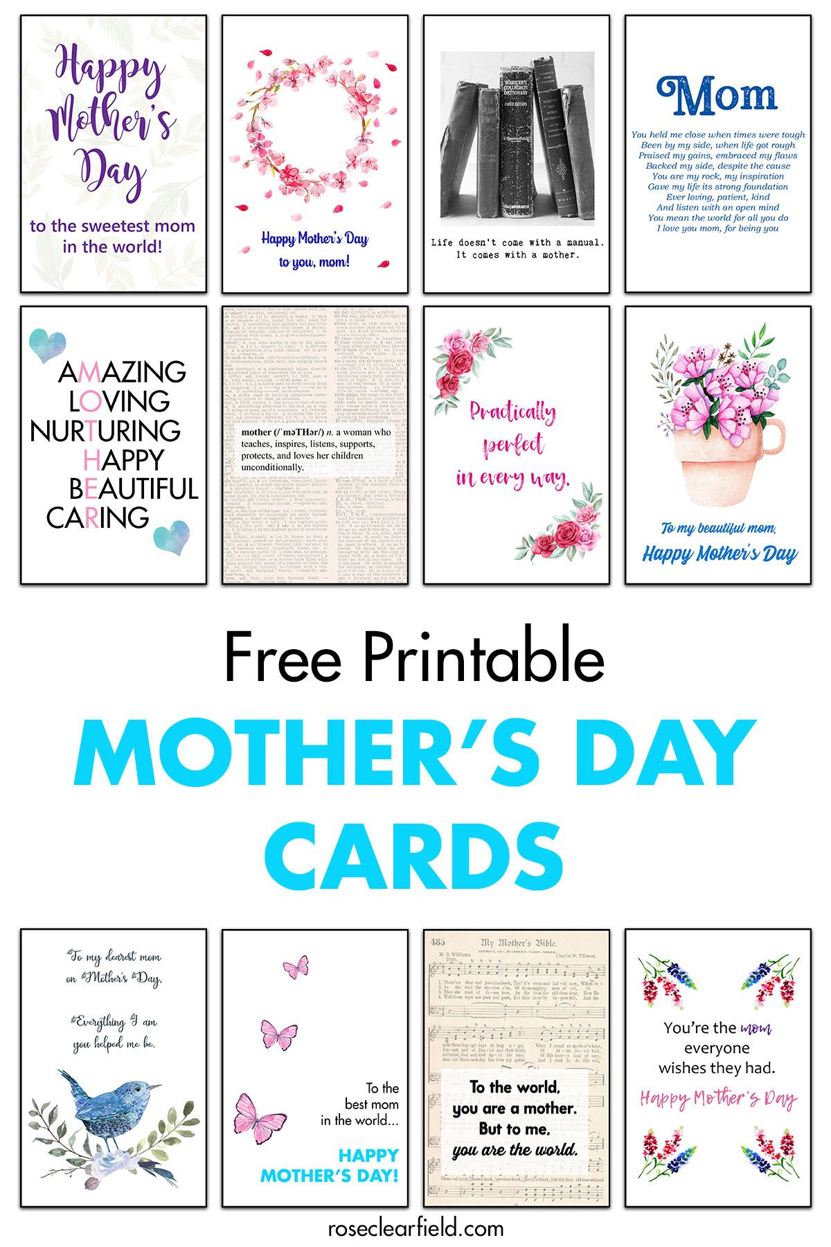 Free Printable Mother'S Day Cards • Rose Clearfield regarding Free Printable Mothers Day Cards To My Wife