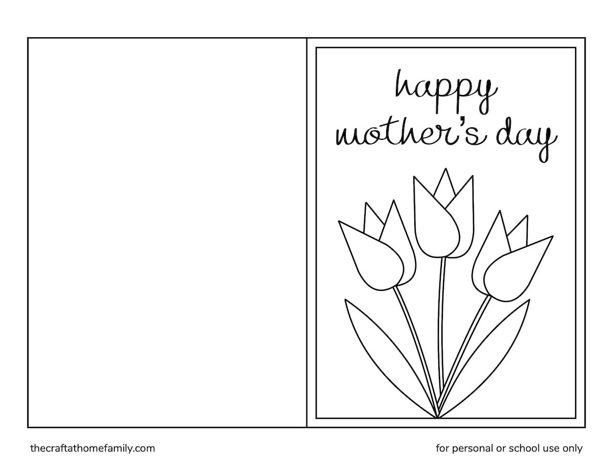 Free Printable Mother'S Day Coloring Cards - The Craft-At-Home Family in Free Printable Mothers Day Cards To Color