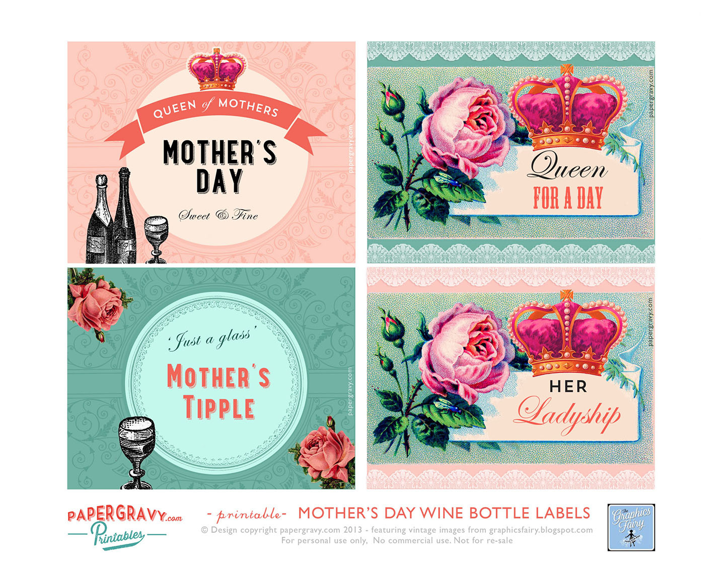 Free Printable Mother&#039;S Day Wine Labels! - The Graphics Fairy pertaining to Free Printable Wine Labels With Photo