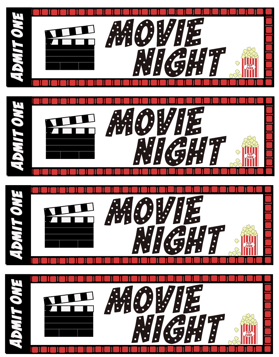 Free Printable Movie Night Tickets For Your Next Family Movie with Free Printable Movie Tickets