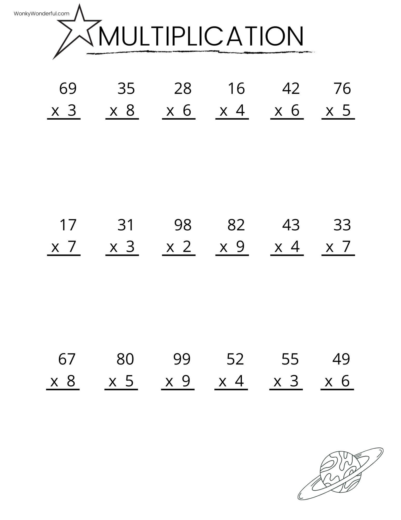 Free Printable Multiplication Worksheets + Wonkywonderful within Free Printable Math Worksheets