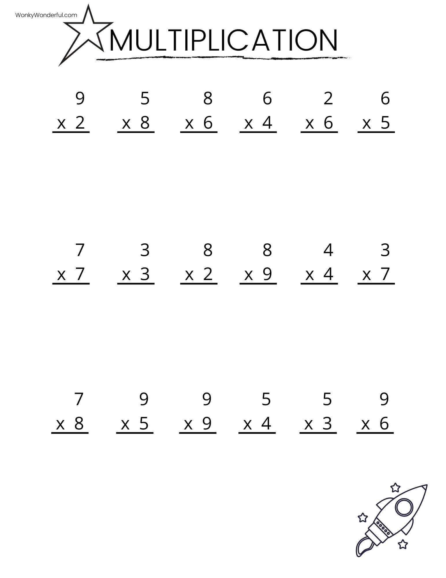 Free Printable Multiplication Worksheets + Wonkywonderful within Free Printable Multiplication Worksheets For 4Th Grade