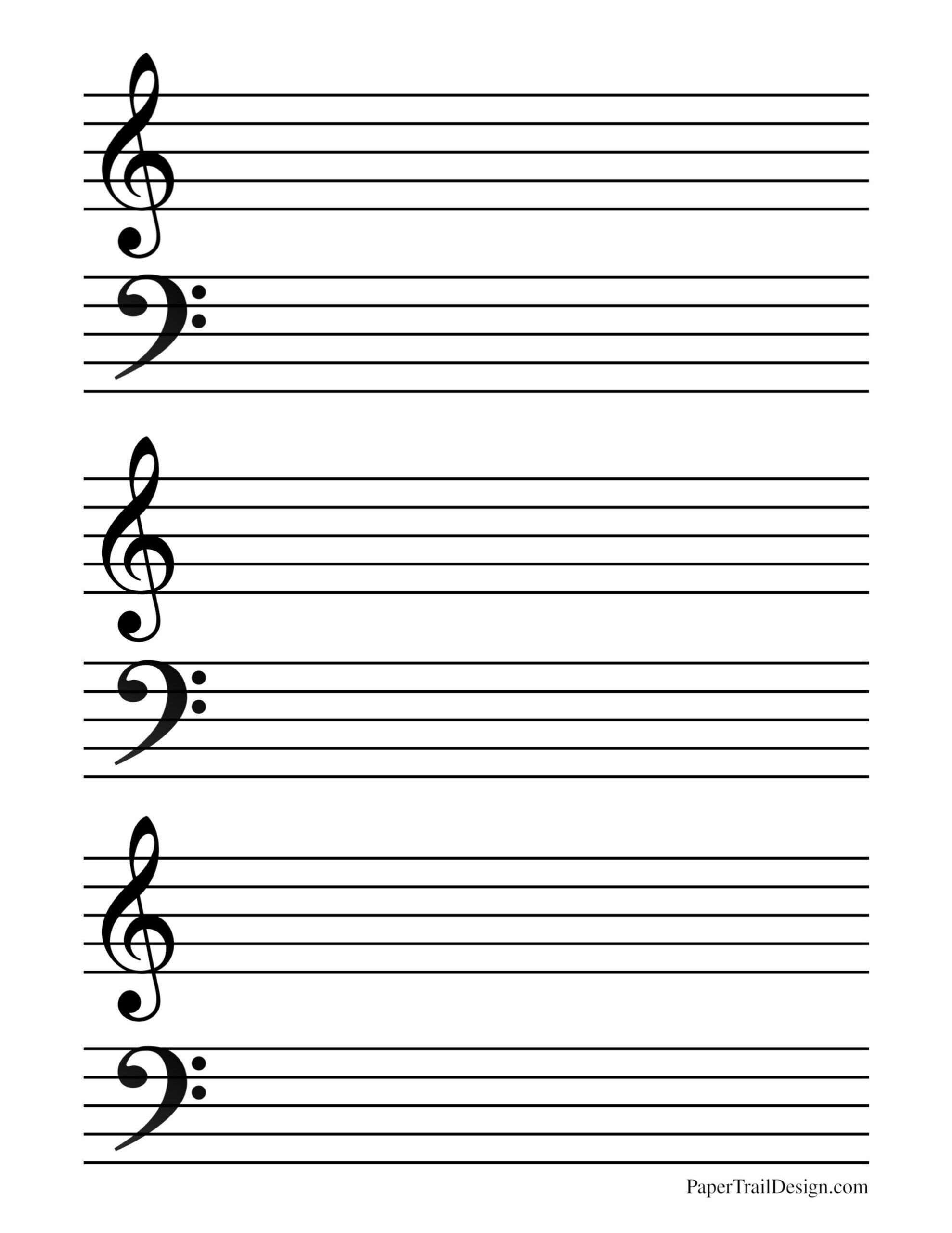 Free Printable Music Staff Paper | Paper Trail Design - Worksheets inside Free Printable Blank Music Staff Paper