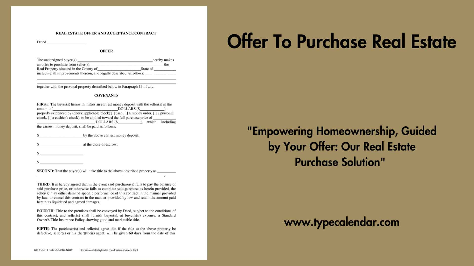 Free Printable Offer To Purchase Real Estate Form Templates [Pdf for Free Printable Real Estate Forms