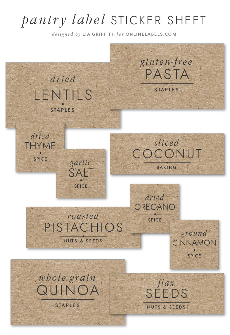Free Printable Pantry Labels For Your Kitchen - Lia Griffith intended for Free Printable From The Kitchen Of Labels