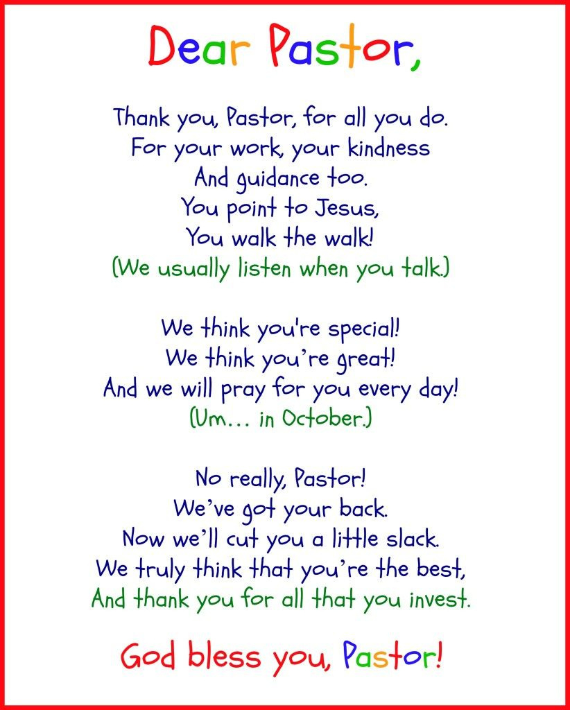 Free Printable Pastor Appreciation Poems - Printable Party Favors intended for Pastor Appreciation Cards Free Printable