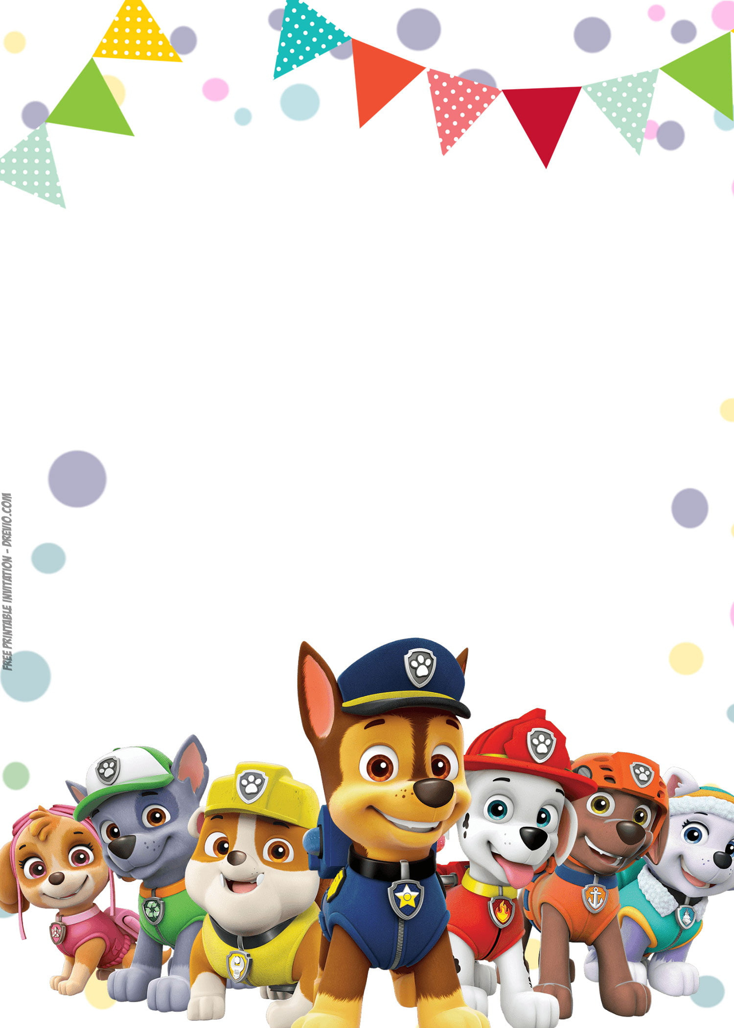Free Printable Paw Patrol Baby Shower And Birthday Invitation in Free Printable Paw Patrol Invitations