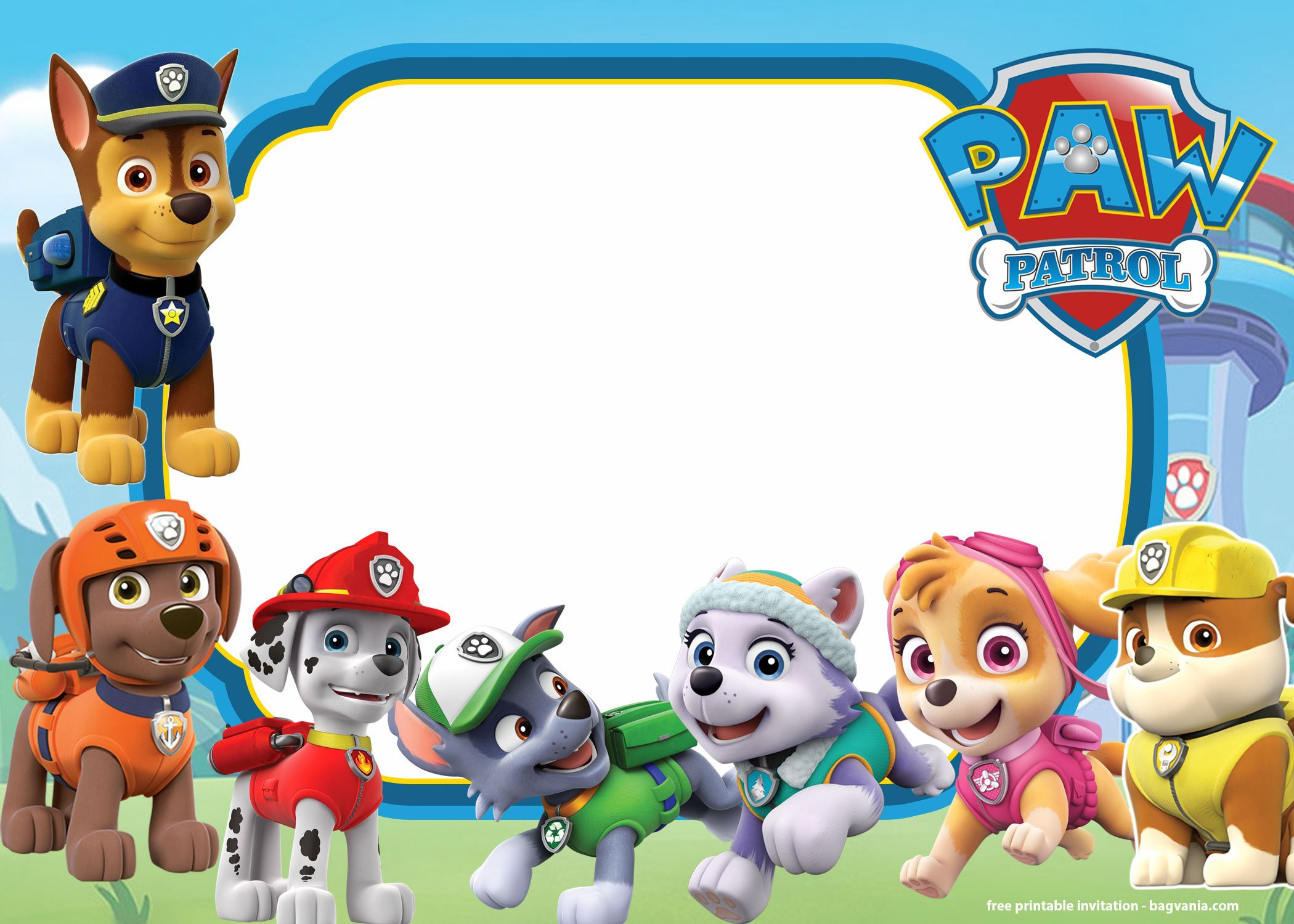 Free Printable Paw Patrol Invitation Templates - Lookout Version pertaining to Free Printable Paw Patrol Invitations