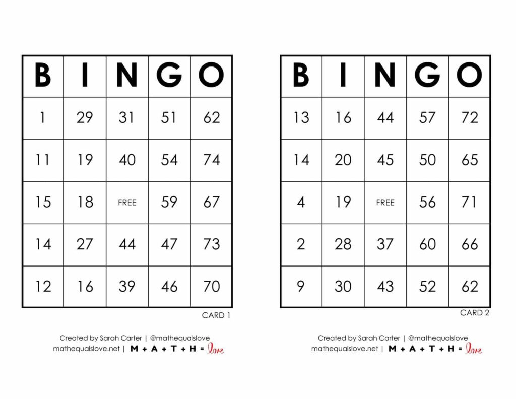 Free Printable Pdf Bingo Cards And Call Sheet (1-75) regarding Free Printable Bingo Cards 1 75