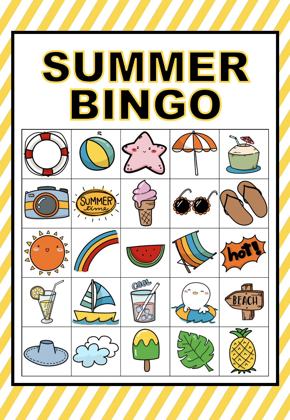 Free Printable Picture Bingo Cards (Summer Edition) - We Made This pertaining to Free Printable Bingo Cards For Large Groups