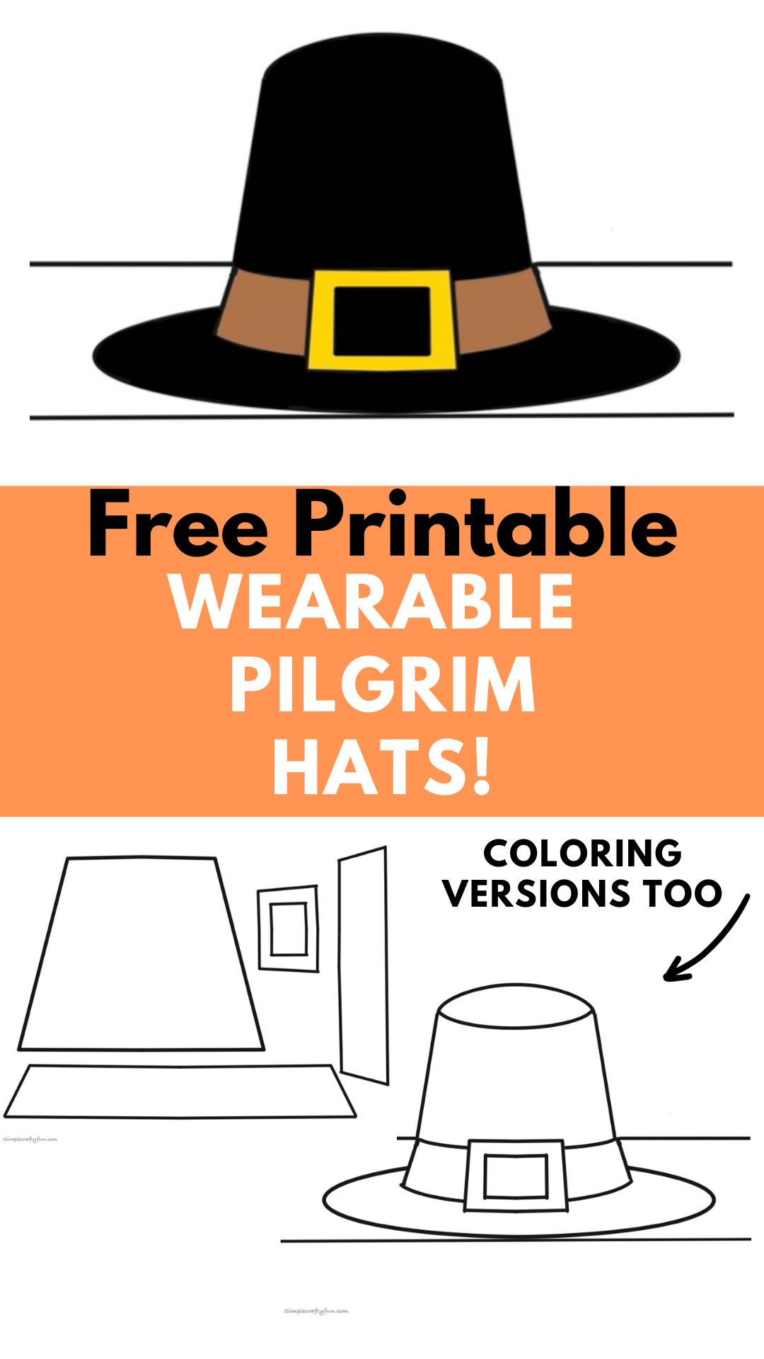 Free Printable Pilgrim Hat For Kids - inside Free Printable Pilgrim Hat Pattern