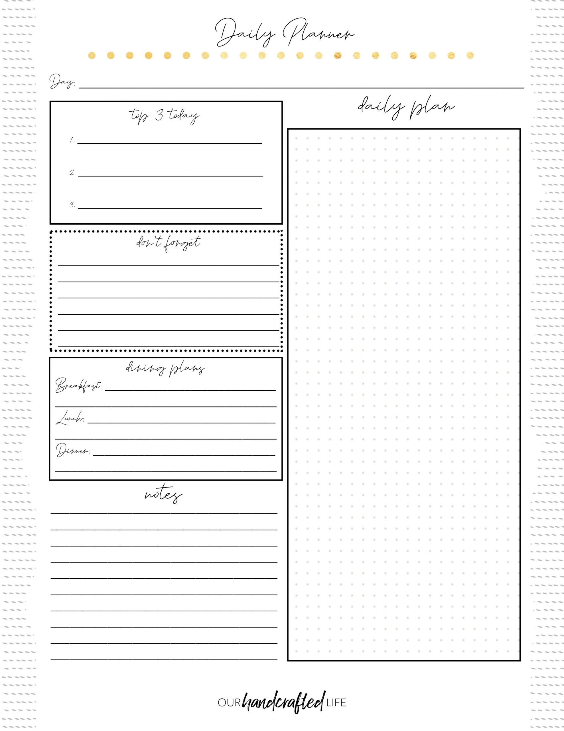 Free Printable Planner Pages - Our Handcrafted Life in Free Printable Diary Pages