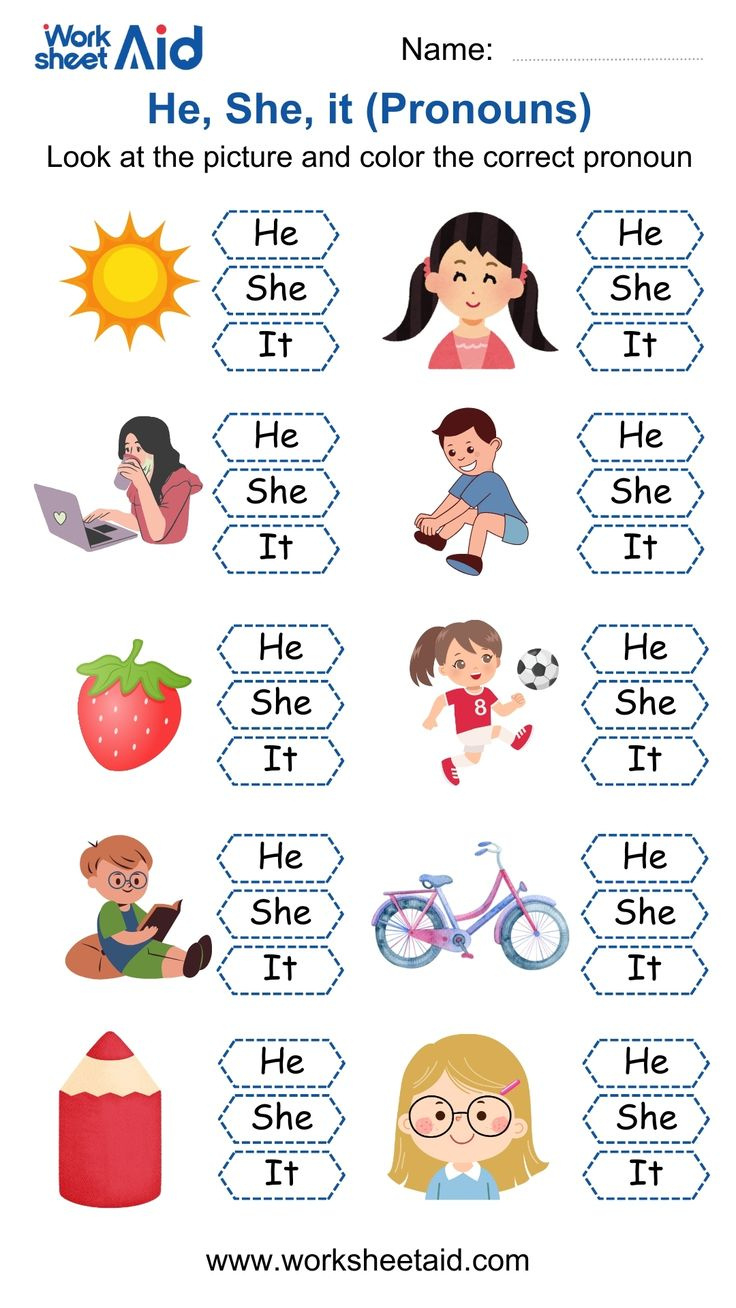 Free Printable Pronouns Worksheets intended for Free Printable Pronoun Worksheets For 2Nd Grade